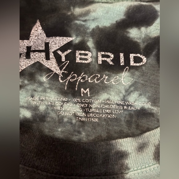 Hybrid‎ Apparel Womens Medium Teal Black Tie Dye Heart Graphic Crewneck Tee - Picture 4 of 6